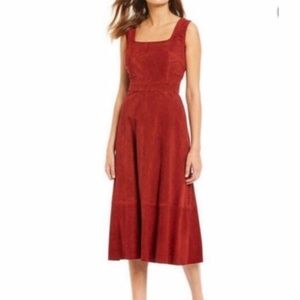 ANTONIO MELANI Luxury Collection Suede Leather Midi Dress